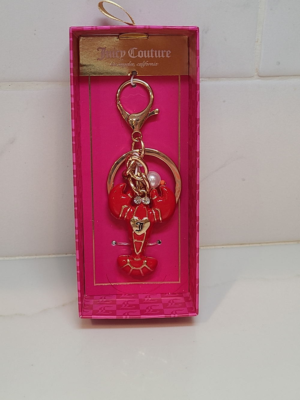 Juicy Couture Red Lobster Purse Charm Keychain